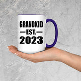 Grandkid Established EST. 2023 - 15oz Accent Mug Purple