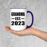 Grandma Established EST. 2023 - 15oz Accent Mug Purple