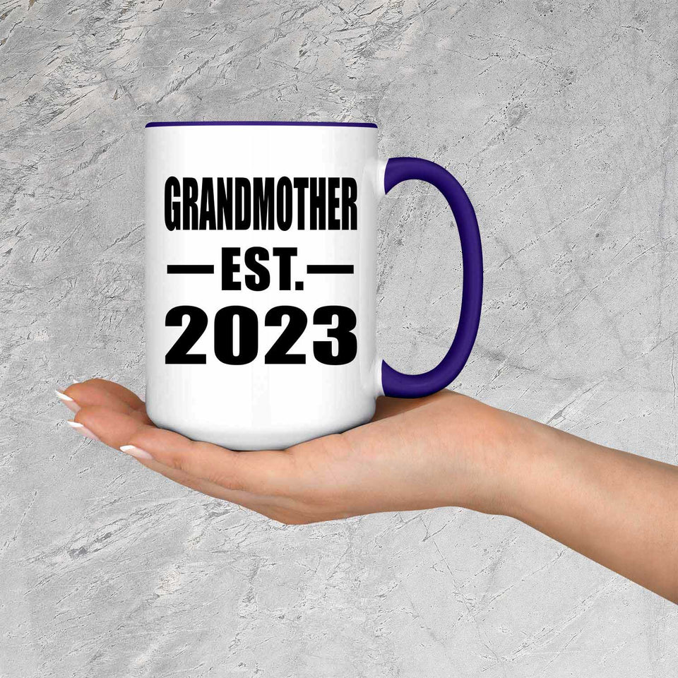 Grandmother Established EST. 2023 - 15oz Accent Mug Purple