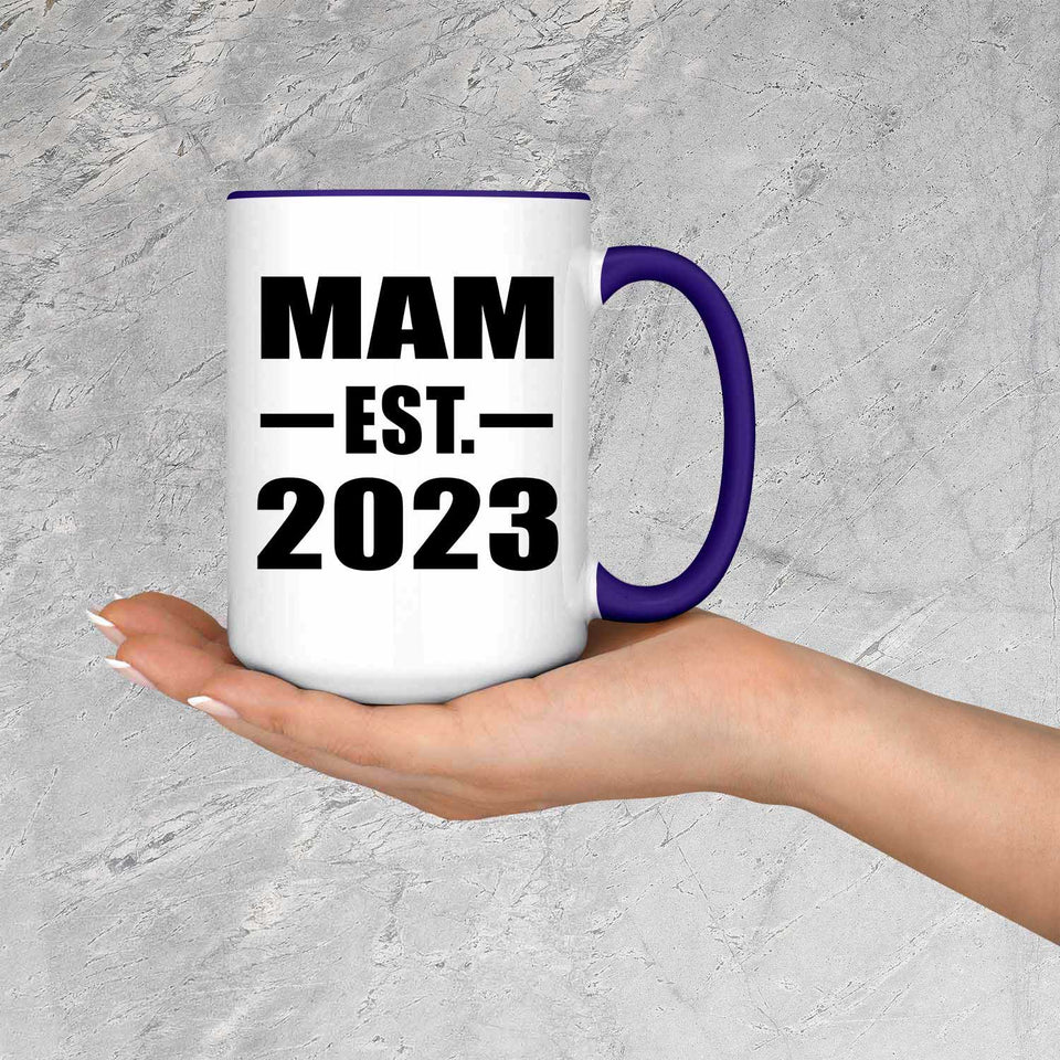 Mam Established EST. 2023 - 15oz Accent Mug Purple