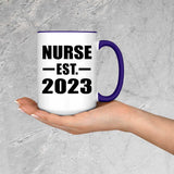 Nurse Established EST. 2023 - 15oz Accent Mug Purple