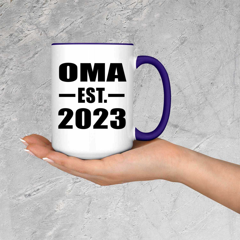 Oma Established EST. 2023 - 15oz Accent Mug Purple