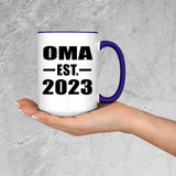 Oma Established EST. 2023 - 15oz Accent Mug Purple