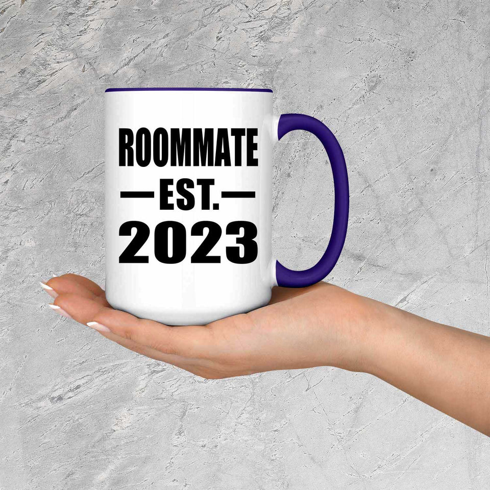Roommate Established EST. 2023 - 15oz Accent Mug Purple