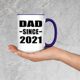 Dad Since 2021 - 15oz Accent Mug Purple
