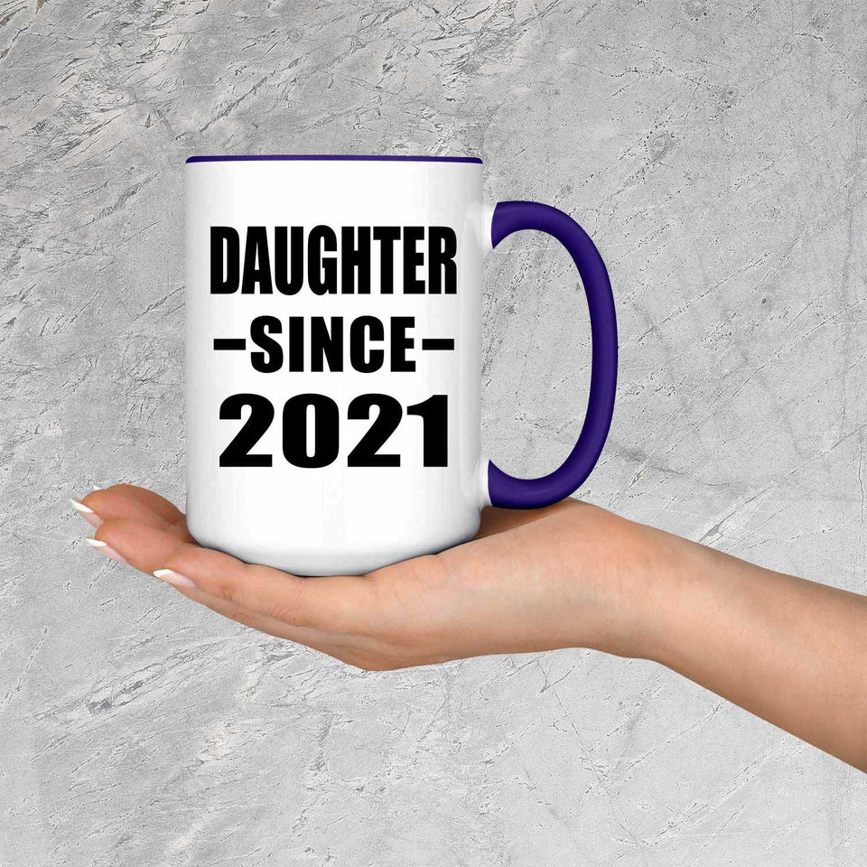 Daughter Since 2021 - 15oz Accent Mug Purple