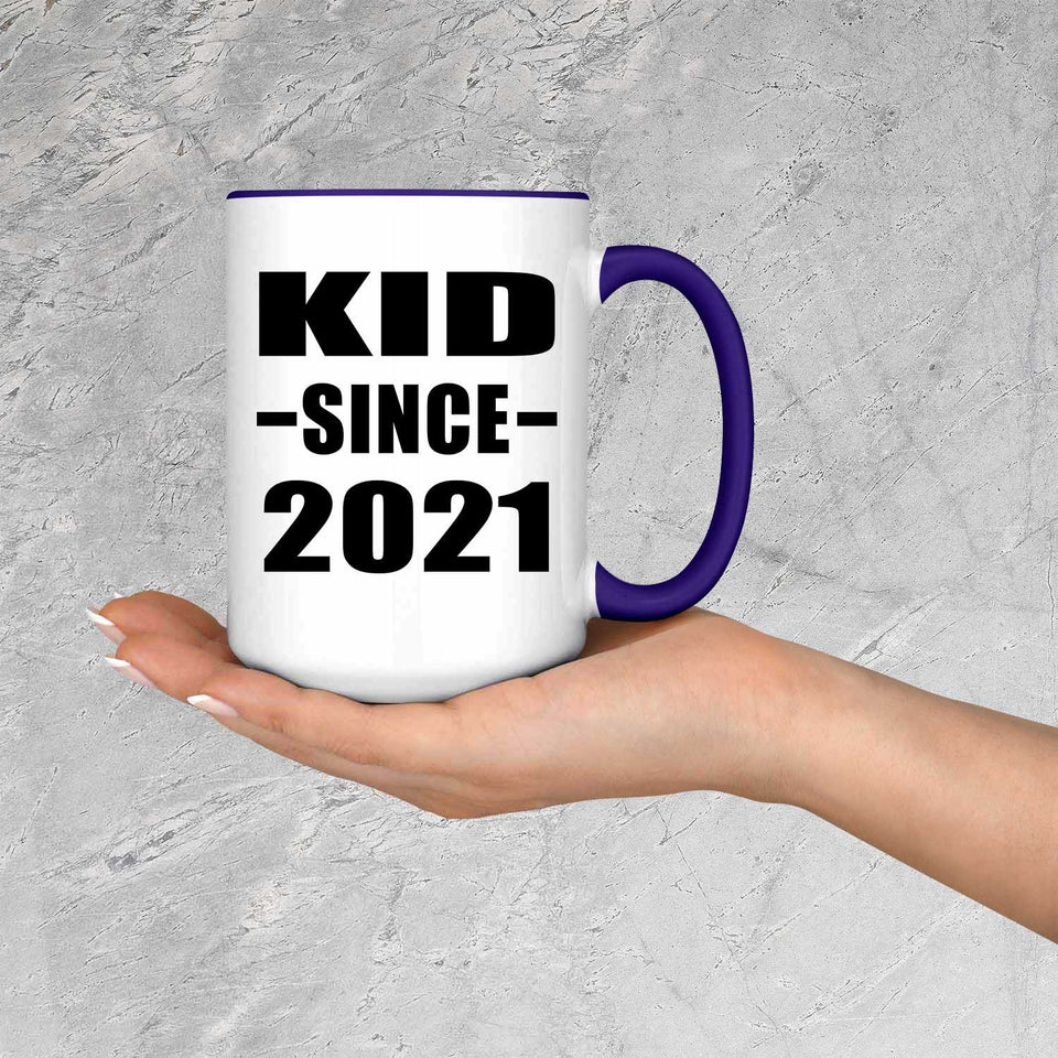 Kid Since 2021 - 15oz Accent Mug Purple