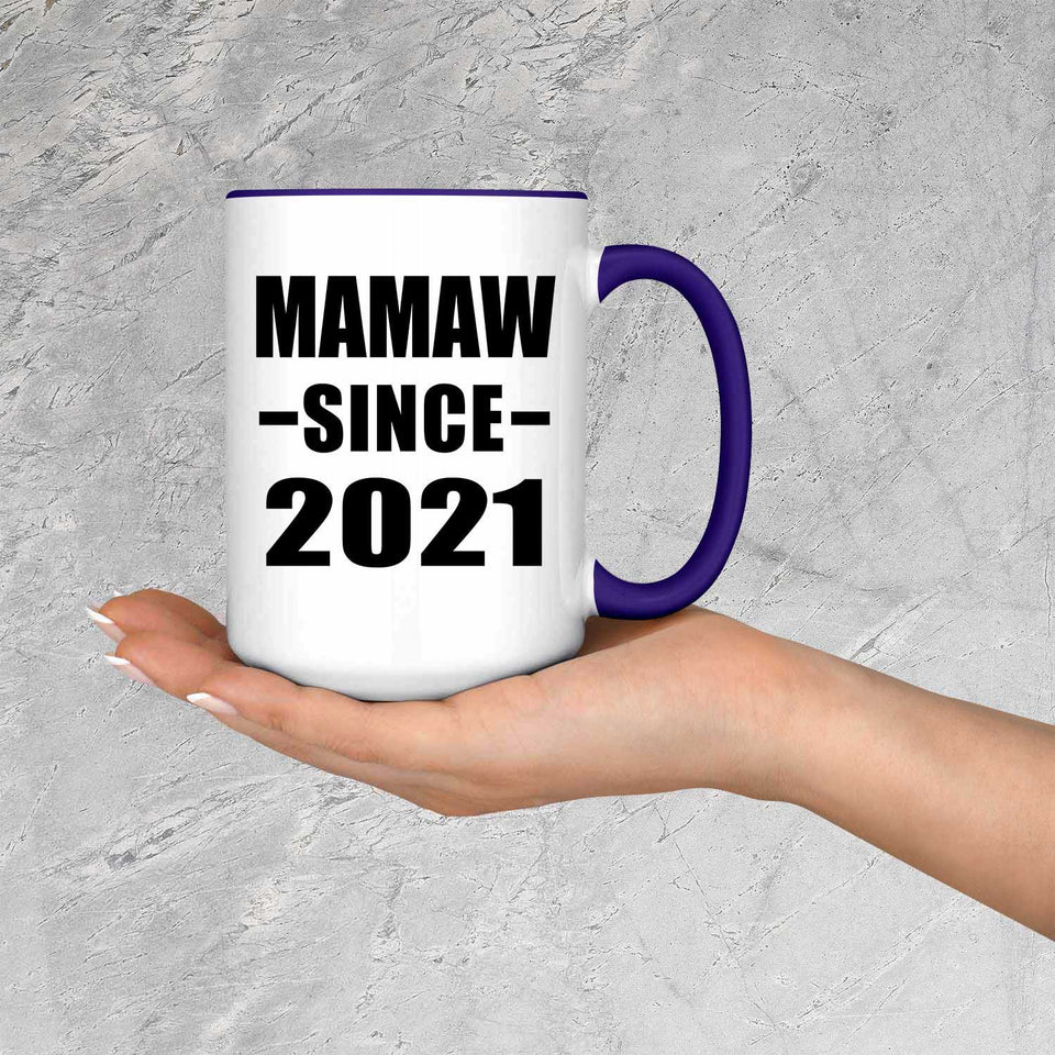 Mamaw Since 2021 - 15oz Accent Mug Purple