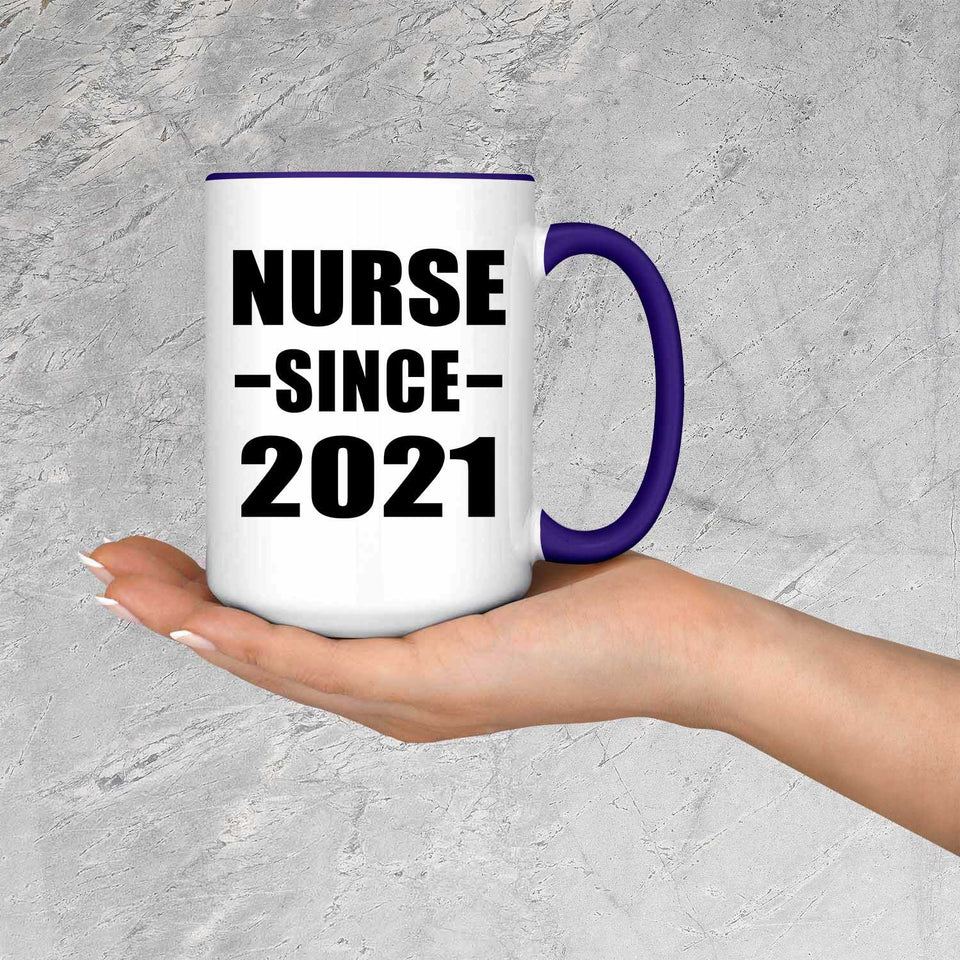 Nurse Since 2021 - 15oz Accent Mug Purple