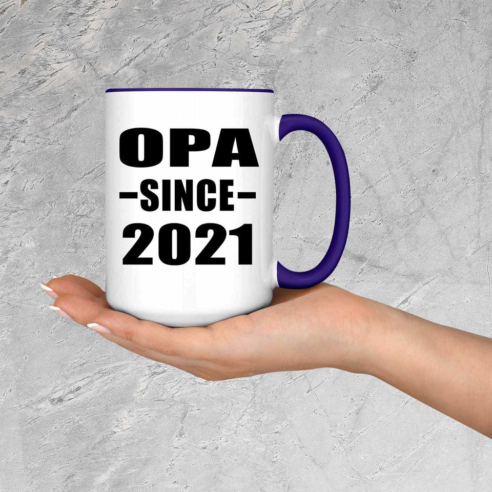 Opa Since 2021 - 15oz Accent Mug Purple