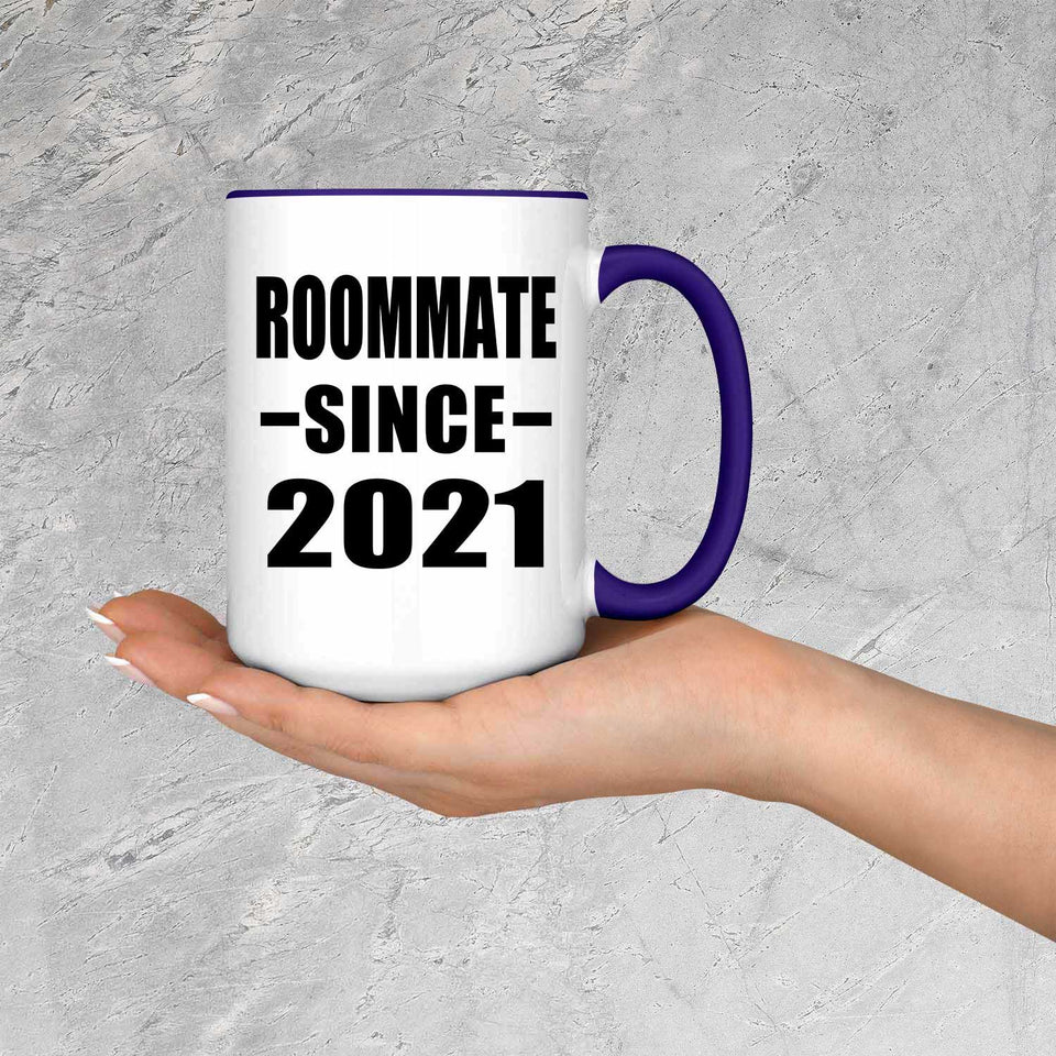 Roommate Since 2021 - 15oz Accent Mug Purple
