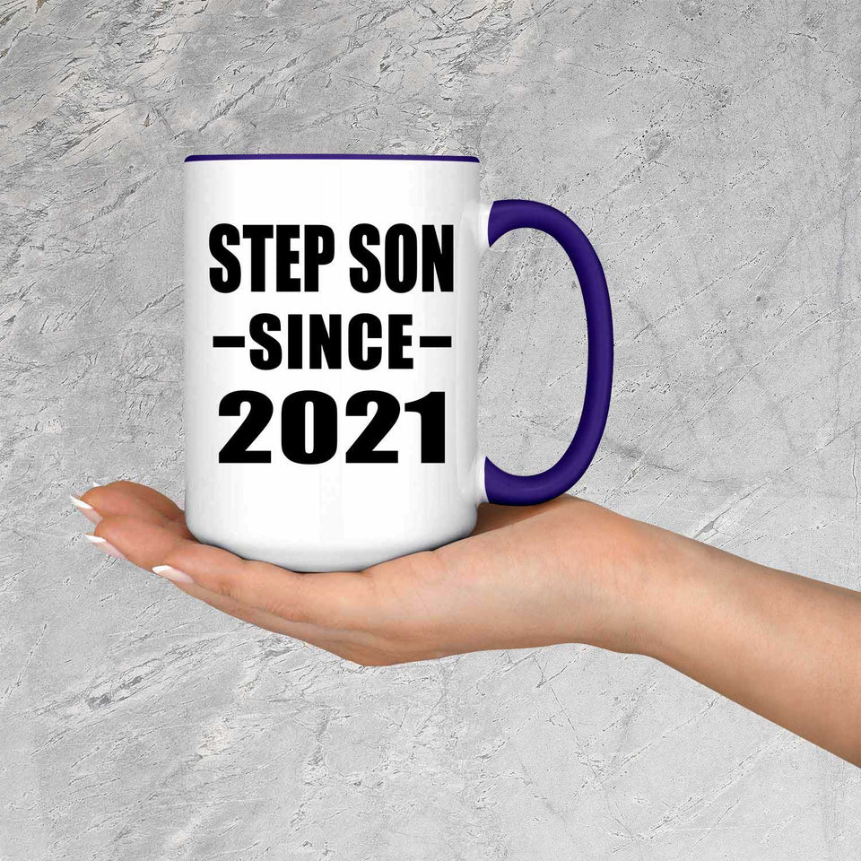 Step Son Since 2021 - 15oz Accent Mug Purple