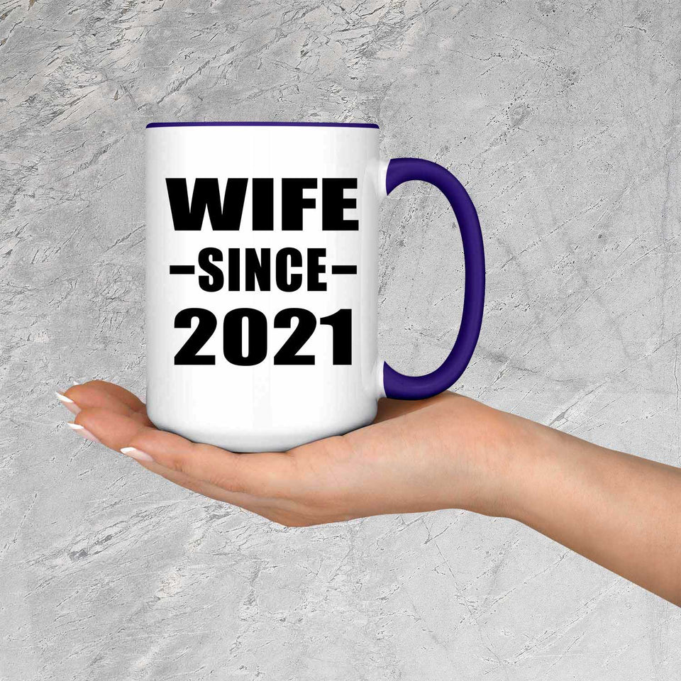 Wife Since 2021 - 15oz Accent Mug Purple