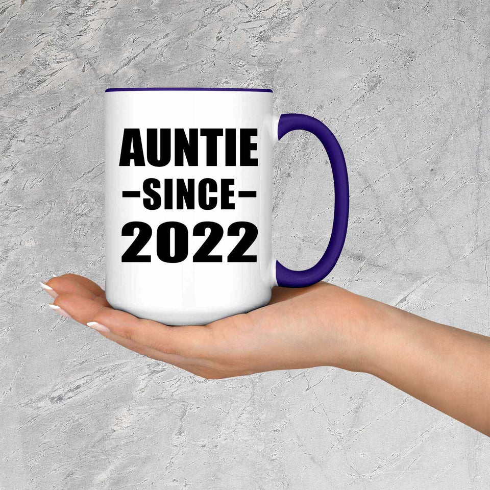 Auntie Since 2022 - 15oz Accent Mug Purple