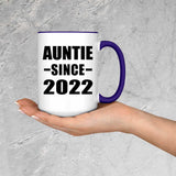 Auntie Since 2022 - 15oz Accent Mug Purple