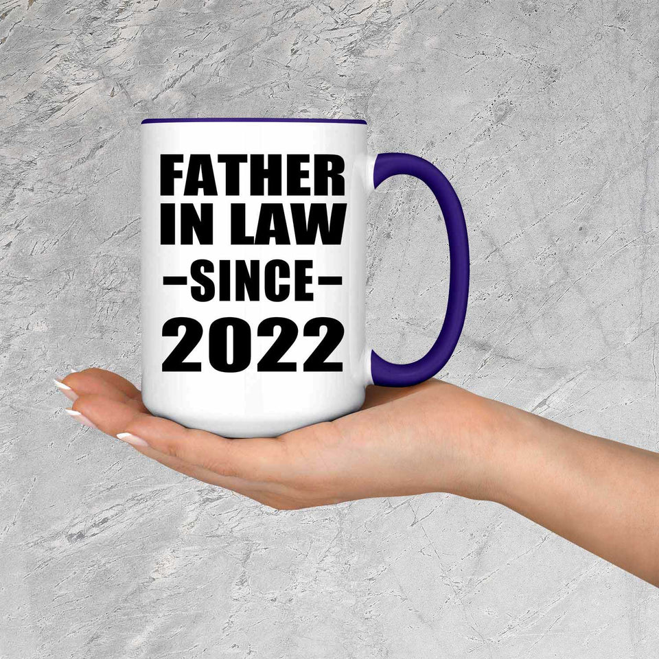 Father In Law Since 2022 - 15oz Accent Mug Purple