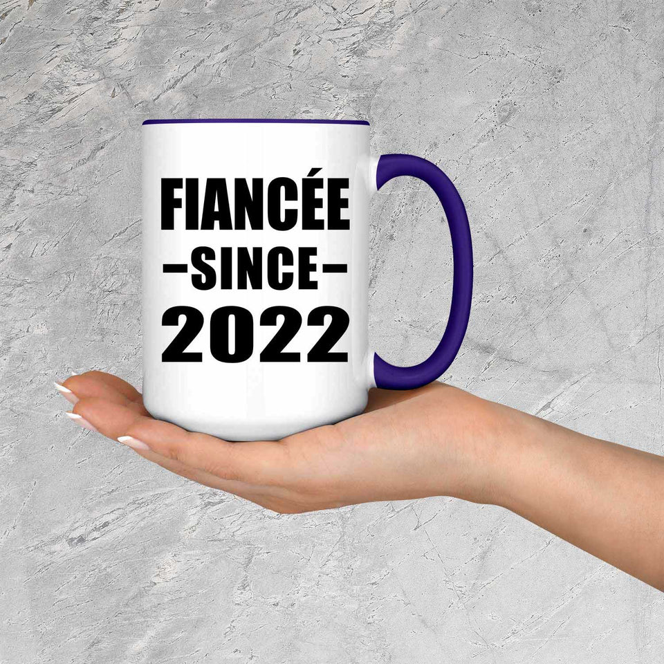 Fiancee Since 2022 - 15oz Accent Mug Purple