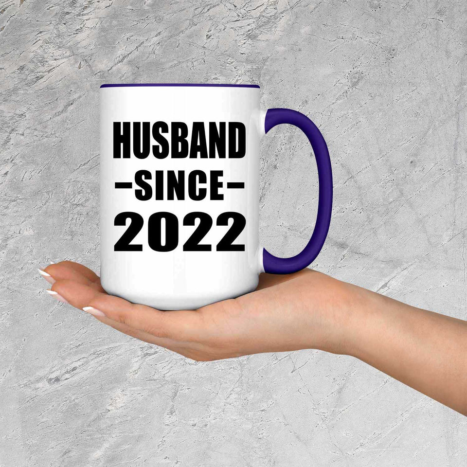 Husband Since 2022 - 15oz Accent Mug Purple