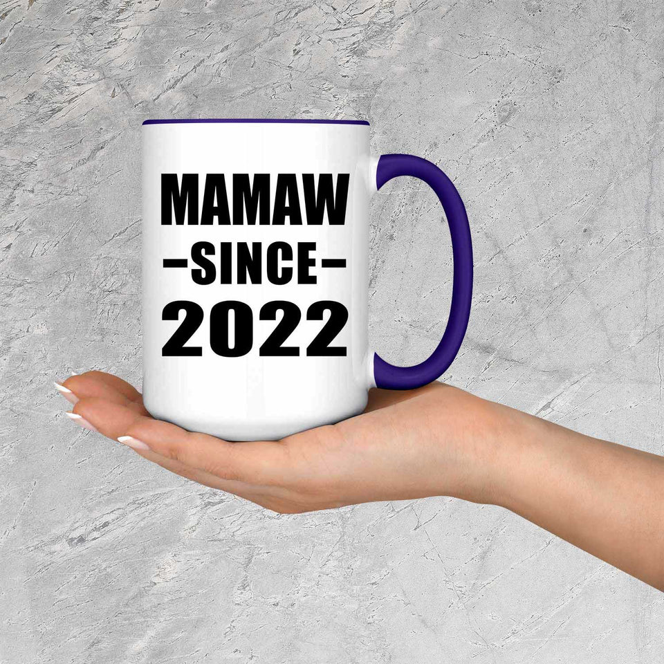 Mamaw Since 2022 - 15oz Accent Mug Purple