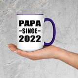 Papa Since 2022 - 15oz Accent Mug Purple