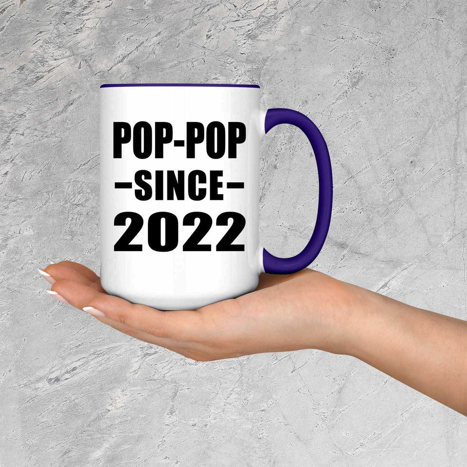 Pop-Pop Since 2022 - 15oz Accent Mug Purple