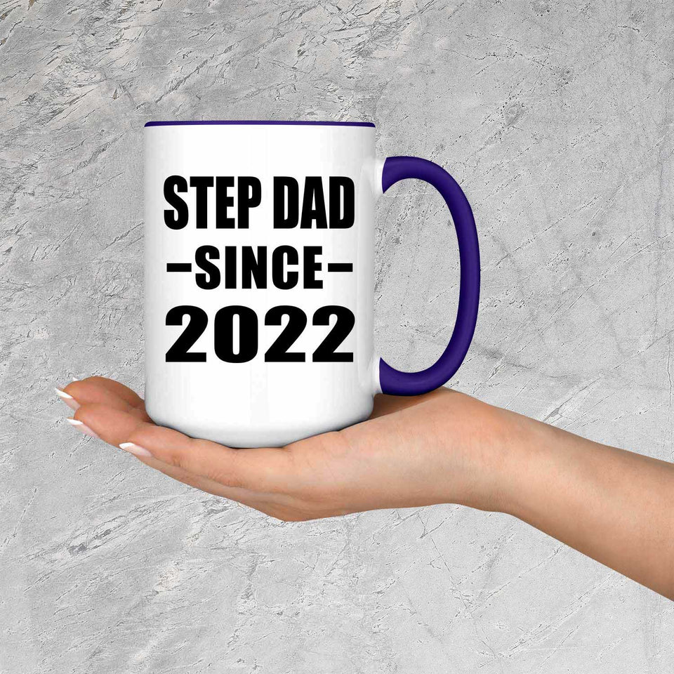Step Dad Since 2022 - 15oz Accent Mug Purple