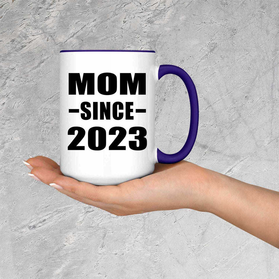Mom Since 2023 - 15oz Accent Mug Purple