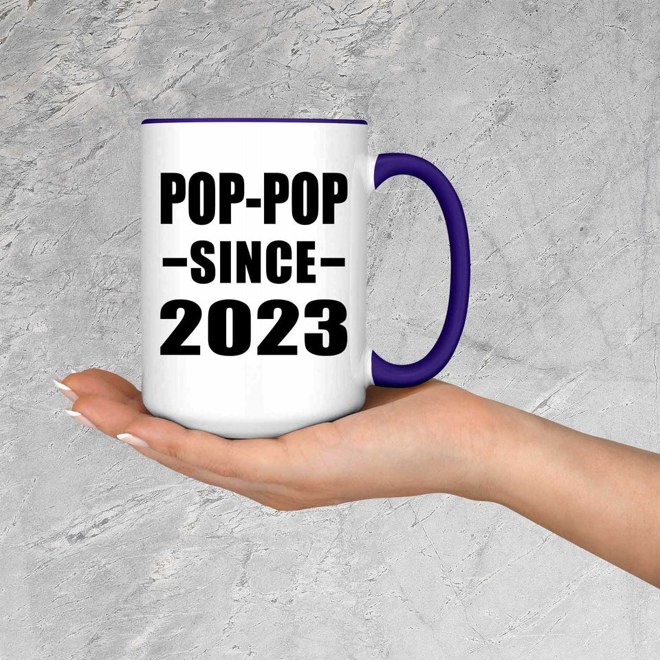 Pop-Pop Since 2023 - 15oz Accent Mug Purple