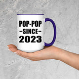 Pop-Pop Since 2023 - 15oz Accent Mug Purple