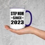 Step Mom Since 2023 - 15oz Accent Mug Purple