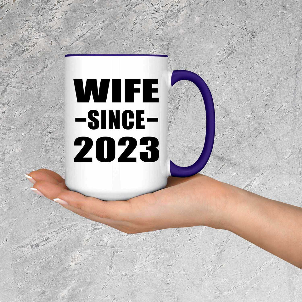 Wife Since 2023 - 15oz Accent Mug Purple