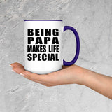Being Papa Makes Life Special - 15oz Accent Mug Purple