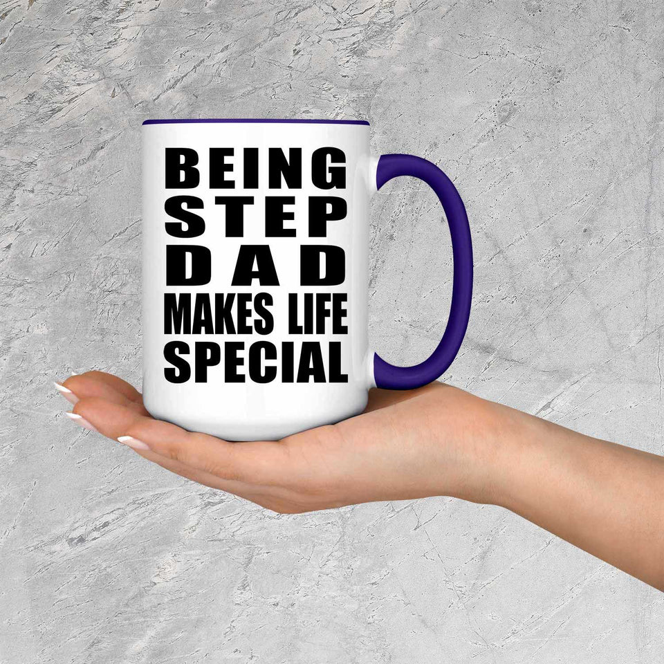 Being Step Dad Makes Life Special - 15oz Accent Mug Purple