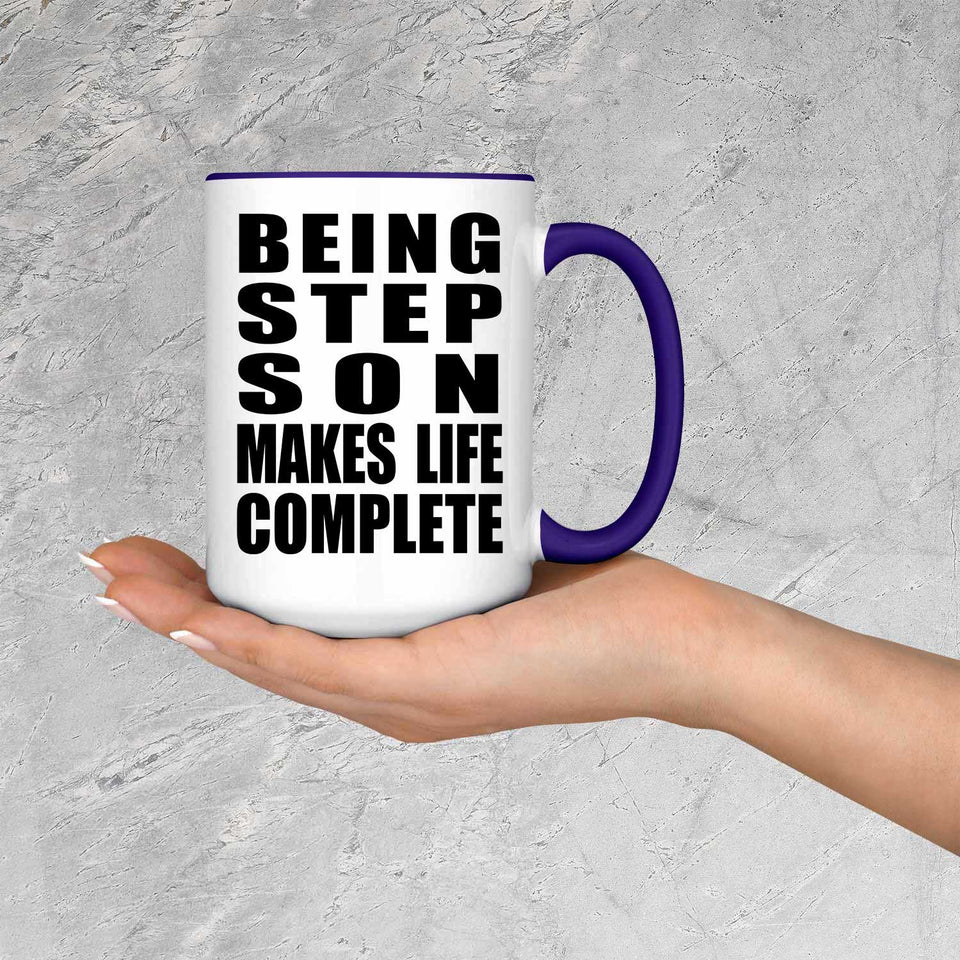 Being Step Son Makes Life Complete - 15oz Accent Mug Purple