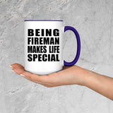 Being Fireman Makes Life Special - 15oz Accent Mug Purple