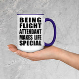 Being Flight Attendant Makes Life Special - 15oz Accent Mug Purple