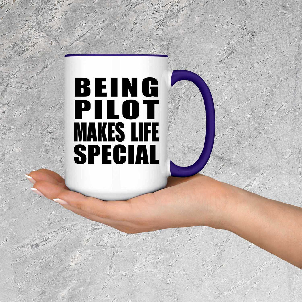 Being Pilot Makes Life Special - 15oz Accent Mug Purple