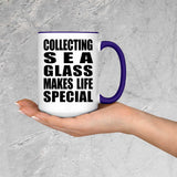 Collecting Sea Glass Makes Life Special - 15oz Accent Mug Purple