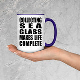 Collecting Sea Glass Makes Life Complete - 15oz Accent Mug Purple