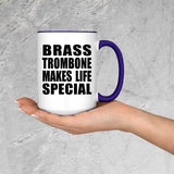 Brass Trombone Makes Life Special - 15oz Accent Mug Purple