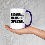 Broomball Makes Life Special - 15oz Accent Mug Purple