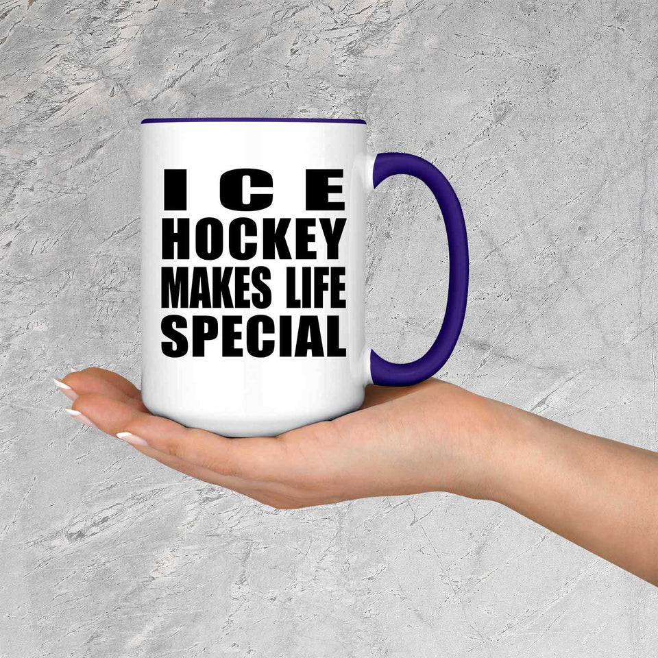 Ice Hockey Makes Life Special - 15oz Accent Mug Purple