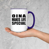 Oina Makes Life Special - 15oz Accent Mug Purple