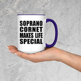 Soprano Cornet Makes Life Special - 15oz Accent Mug Purple