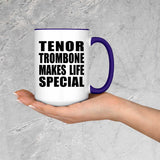 Tenor Trombone Makes Life Special - 15oz Accent Mug Purple