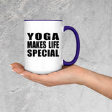 Yoga Makes Life Special - 15oz Accent Mug Purple