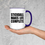 Stickball Makes Life Complete - 15oz Accent Mug Purple