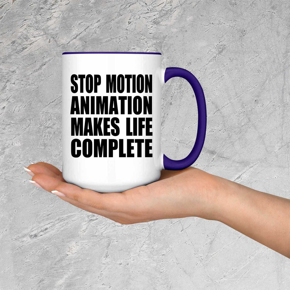 Stop Motion Animation Makes Life Complete - 15oz Accent Mug Purple