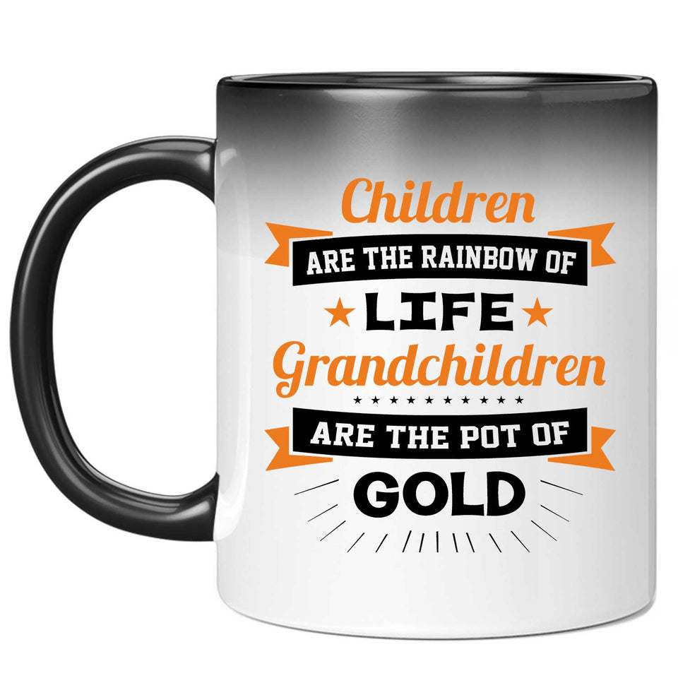 Children Are Rainbow Of Life, Grandchildren Are Pot Of Gold - 11 Oz Color Changing Mug