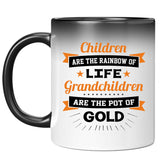 Children Are Rainbow Of Life, Grandchildren Are Pot Of Gold - 11 Oz Color Changing Mug